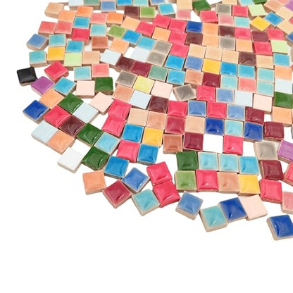 500g 1.1lb Random Color Irregular Ceramics Mosaic Tiles (16 Ounce)