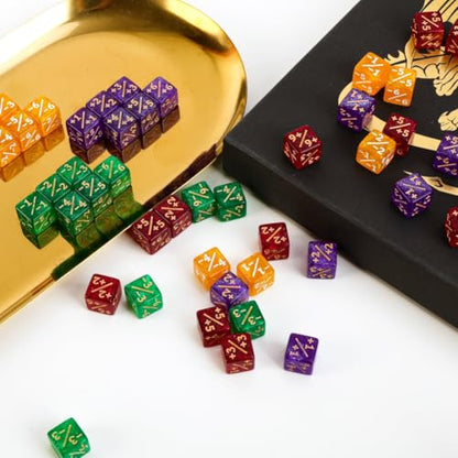 Color MTG Counter Dice Set Keyword Shield Life Counters with Dice Storage Bag for MTG TGG Table Games