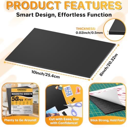 50 Pack 8" x 10" Magnet Sheets (50 Count)