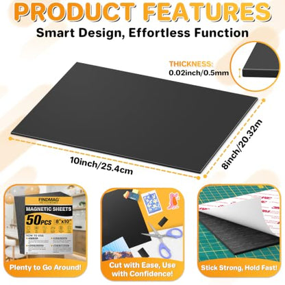 50 Pack 8" x 10" Magnet Sheets (50 Count)