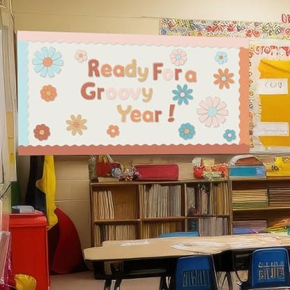 221 Pcs Retro Boho Bulletin Board Letters for Classroom Wall (225 Count)
