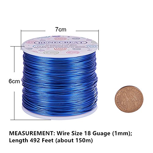 18 Gauge Jewelry Craft Aluminum Wire 492 Feet Bendable Metal Sculpting Wire for Craft Floral Model Skeleton Making (492 Foot)