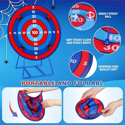 Large Double Sided Kids Dart Board with Stand (18 Count)