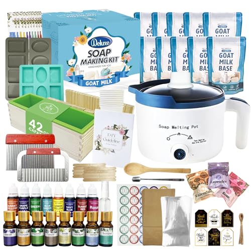 Deluxe Goat Milk Soap Making Kit with All Suuplies for Adults Begineer
