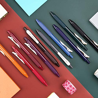 Retractable Gel Pens Quick Dry Ink Pens Fine Point 0.5mm 10 Assorted Unique Vintage Colors For Journaling Drawing Doodling and Notetaking (10 Count)