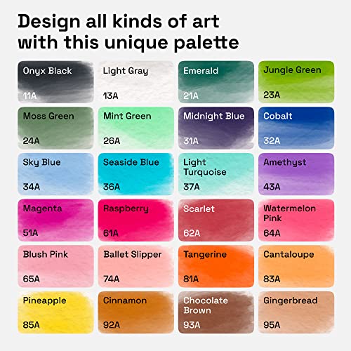 24 Watercolor Markers with Flexible Paint Brush Pens for Pros & Beginners (24 Count)