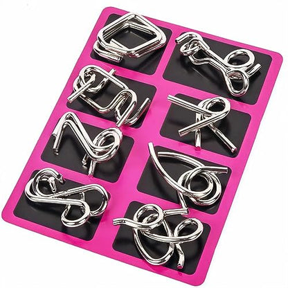 Metal Wire Puzzle Set of 24 with Pouch (24 Count)
