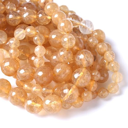 36pcs 10mm Natural Faceted Tea Watermenlon Jade Stone Beads for Jewelry Making Energy Healing Beads DIY Bracelet Necklace Accessories 15"