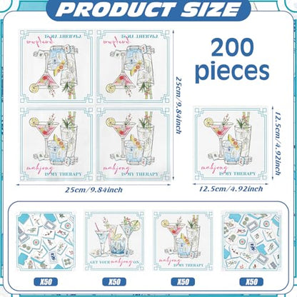 Mahjong Napkins 200 Pcs Cocktail Paper for Party Outdoor Events (200 Count)