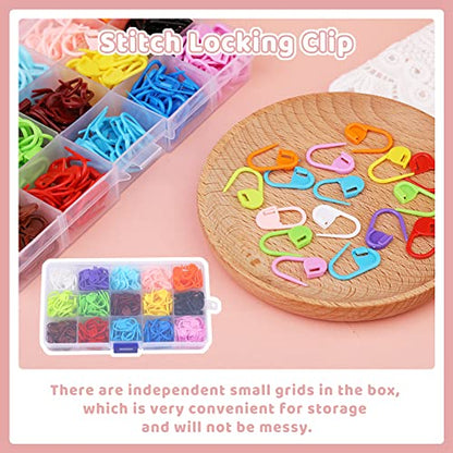 300Pcs Stitch Markers 15 Color Crochet Stitch Markers for Crocheting (300 Count)