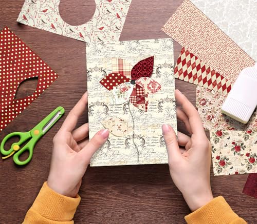 24 Sheets Red Aesthetic Scrapbooking Paper Pad (24 Count)