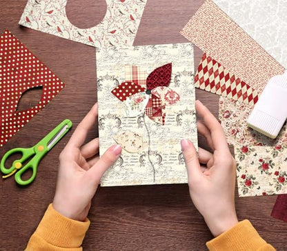 24 Sheets Red Aesthetic Scrapbooking Paper Pad (24 Count)