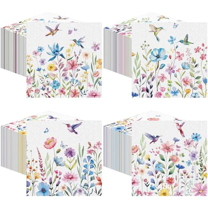200 Pieces Summer Floral Cocktail Napkins 2