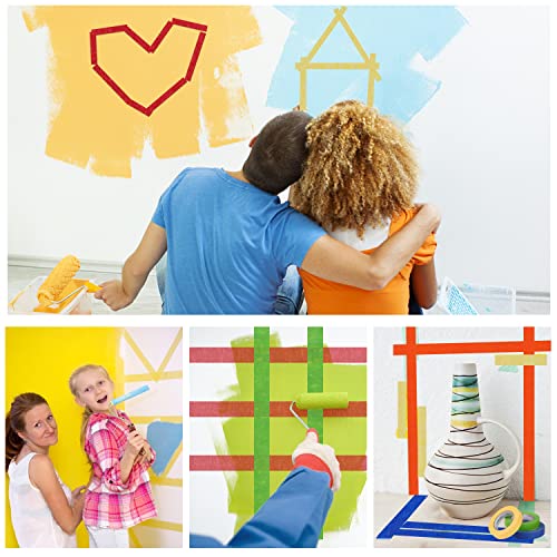 6 Pack Colored Masking Tape 0.94 Inch x 60yds of Colorful Craft Tape (1080 Foot)