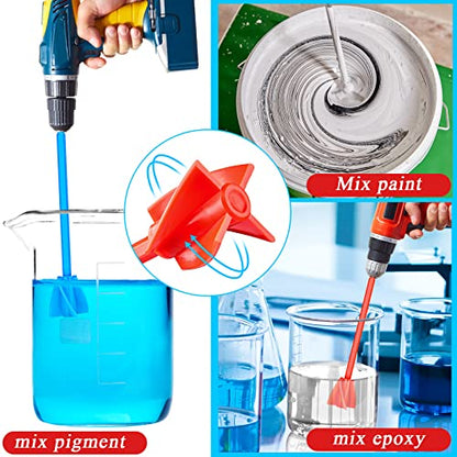 12 Pieces Epoxy Mixer Attachment for Drill Helix Paint Mixer Reusable Paint Stirrers Drill Attachment for Resin for Jewelry Resin Casting Molds