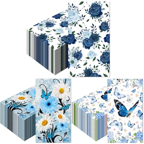 60 Pack 3 Styles Floral Napkins