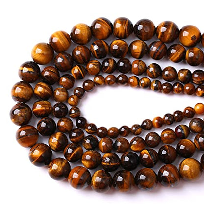 8mm 45pcs Natural Iron Yellow Tiger Eye Stone Beads for Jewelry Making Healing Energy Beads DIY Bracelet Necklace