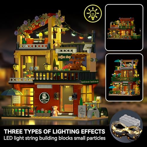 3 in 1 Street View Coffee Shop City Building Set (875 Count)