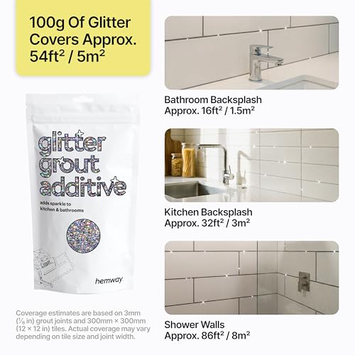 Gun Metal Grey Holographic Glitter Grout Additive 100g (3.52 Ounce)