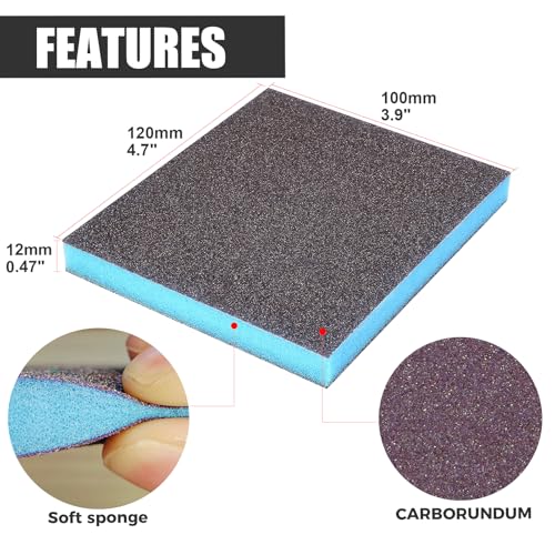 18pcs Sanding Sponge 320 grit Soft Sanding Block Washable and Reusable (18 Count)
