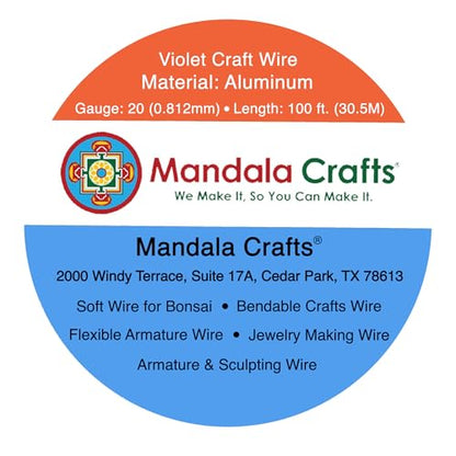 20 Gauge Violet Anodized Aluminum Craft Wire (100 Foot)