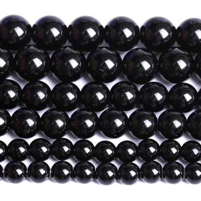 10MM Natural Black Agate Gemstone Beads Round Loose Stone Beads for Jewelry and Bracelets Making 72pcs 2 Strands 32