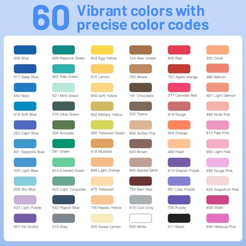60 Colors Acrylic Paint Markers (60 Count)