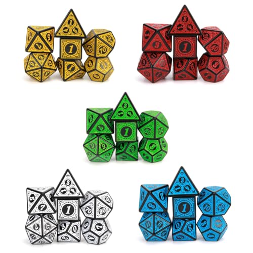 DND Dice Set 35 Pcs Polyhedral Dungeons and Dragons Rolling Dice for D&D RPG MTG Table Games Dice Bulk with Colorful Drawstring Bags and Dice Tray (49 Count)