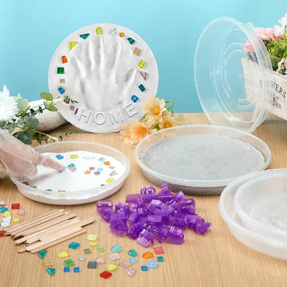 12 Set DIY Stepping Stone Mold Kit for Creating Stepping Stones Garden Markers Round Concrete (12 Count)
