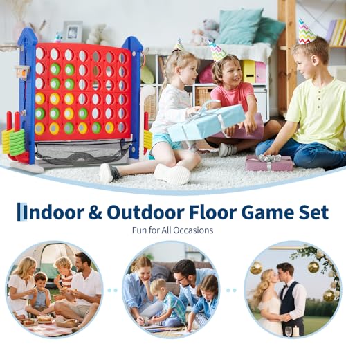 Giant 4-in-a-Row Connect Game w/Bag & Quick-Release Slider