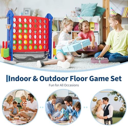 Giant 4-in-a-Row Connect Game w/Bag & Quick-Release Slider