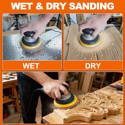 24 PCS 5 Inch Hook and Loop Sanding Sponge Discs Set 180 to 2000 Grit (24 Count)