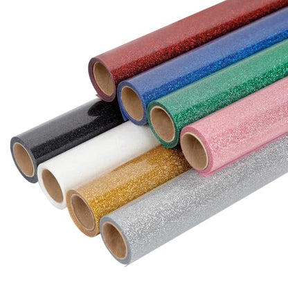 Glitter Heat Transfer HTV Vinyl Bundle (8 Count)