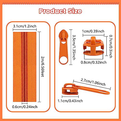 13.5 Yards 6 Pieces Sewing Zippers #5 Nylon Coil Zippers Assorted Zipper for Sewing with 24 Zipper Sliders for DIY Tailor Sewing Crafts Supplies (6 Count)