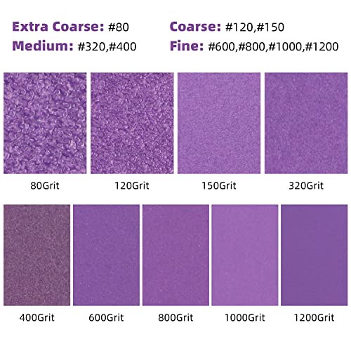600 Grit Sanding Sheets 20 PCS 9 x 11 Inch Purple Alumina (20 Count)
