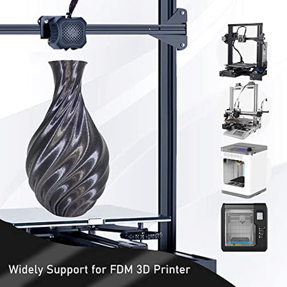 1KG Silk Shiny Black PLA 3D Printer Filament (35.27 Ounce)