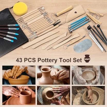 43 Pcs Polymer Clay Sculpting Tools Kit for Adults