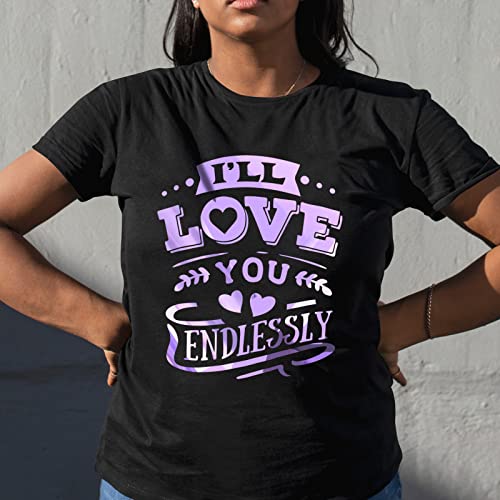 Light Purple Metallic Foil Heat Transfer Vinyl Roll 12" x5ft Light Purple Iron on Vinyl Chrome HTV Vinyl Easy to Cut & Weed DIY Heat Press Design for T
