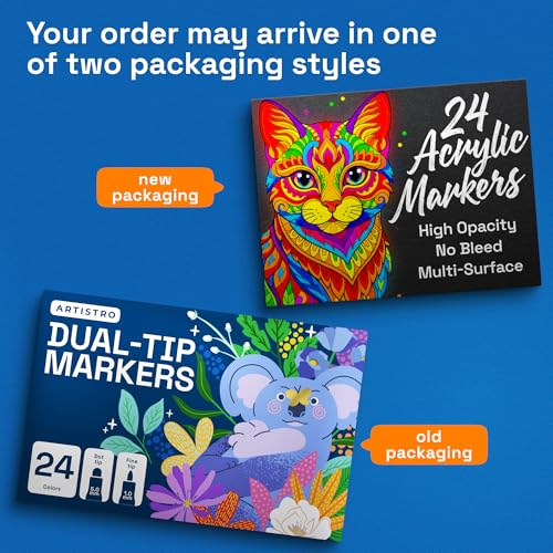 Dual Tip Acrylic Paint Marker Pens (24 Count)