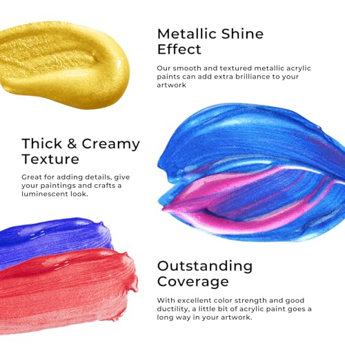 Metallic Acrylic Paint Set (48 Fl Oz)