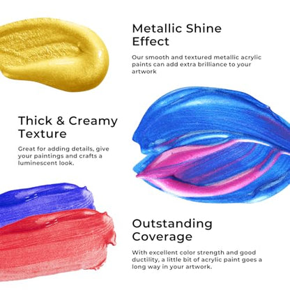 Metallic Acrylic Paint Set (48 Fl Oz)