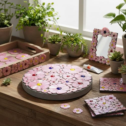 Iridescent Flower Mosaic Tiles