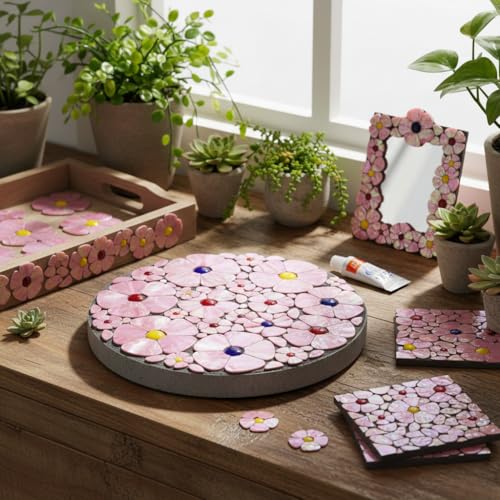 Iridescent Flower Mosaic Tiles