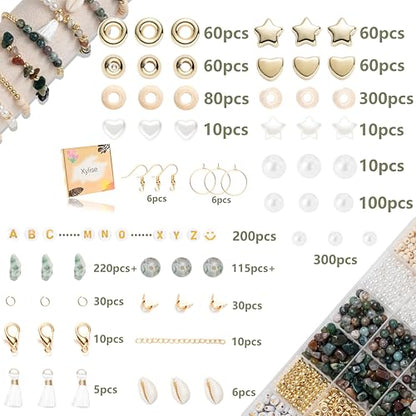 Jewelry Making Supplies Kit Natural Stone Beads for Irregular Natural Stone with for DIY Craft Bracelet Necklace Earrings for Adults