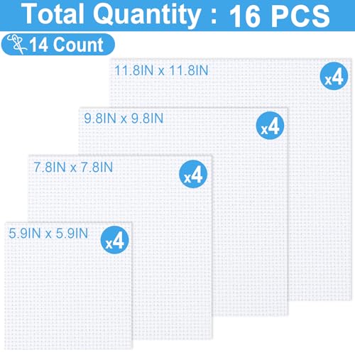 16PCS Cross Stitch Fabric (16 Count)