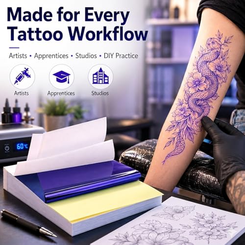 Tattoo Transfer Paper 50 Sheets A4 Size 4 (50 Count)