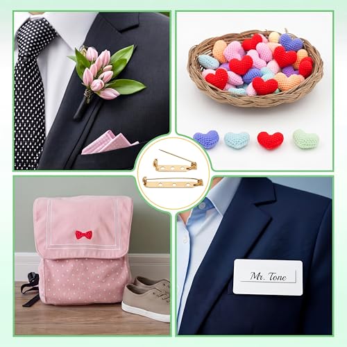 100 Pcs Brooch Pin Backs Bar Pins Backs for Crafts Safety Clasp with Plastic Box (100 Count)