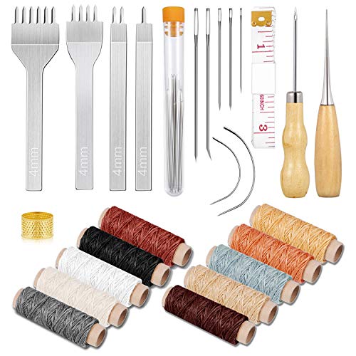 35 Pcs Leather Pouch Kit with Hole Punch (35 Count)