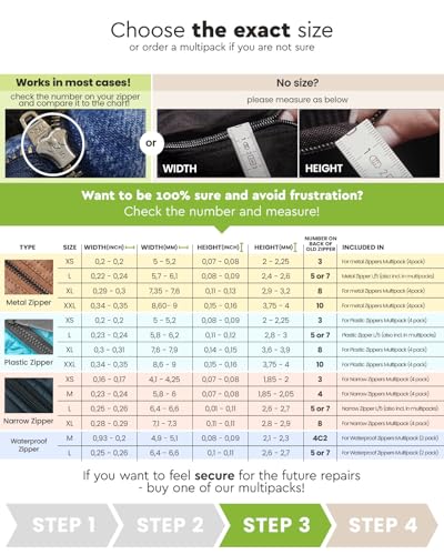 Zipper Repair Kit for Waterproof Zippers Multipack 2pcs