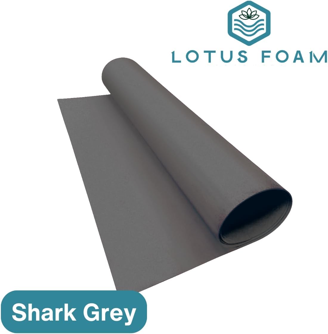 LotusFoam Large 3mm EVA Foam Sheet - 44"x 85" High Density Foam 130 kg/m3 for Cosplay, Costumes, Crafts, Flooring, Outdoor Use - 35 Colors (Shark Grey) - Shark Grey - Crafty Corner